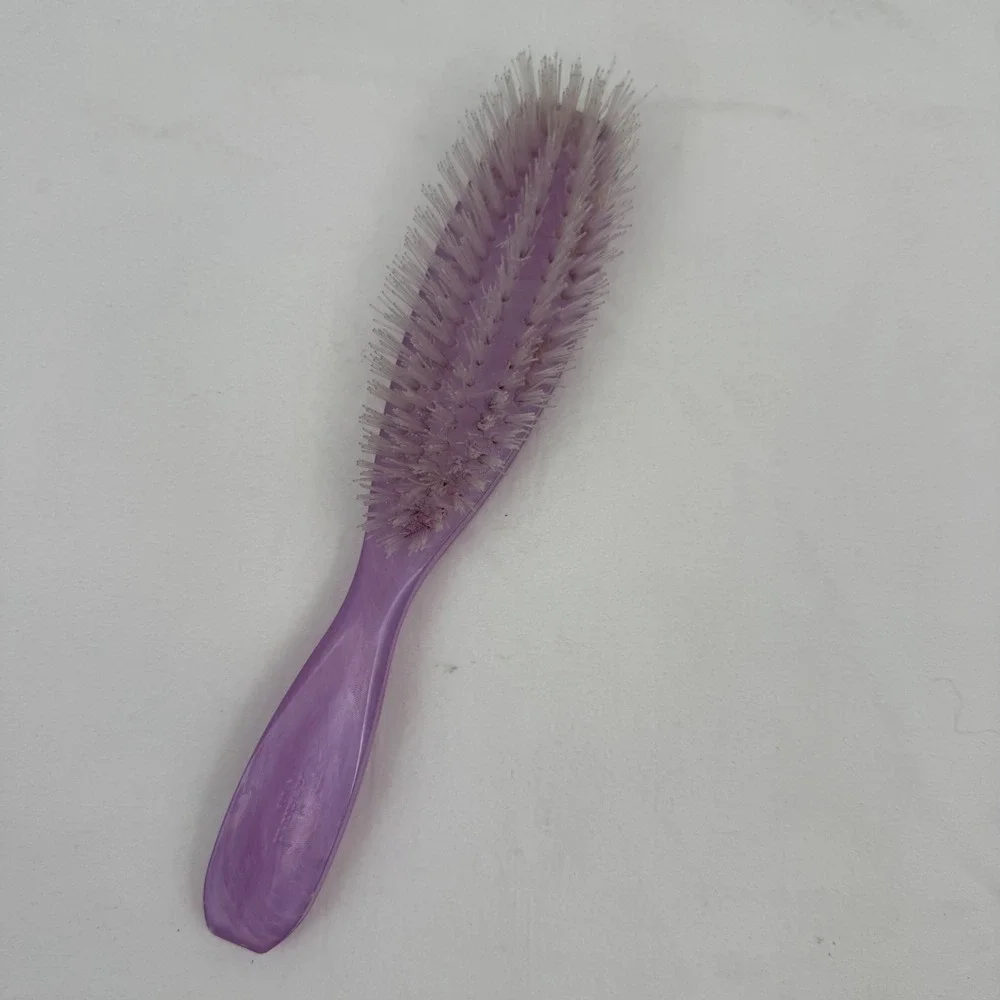Genuine Vintage STANDARD Nylon Hair Brush Purple Marbled Pearlescent Mid Century